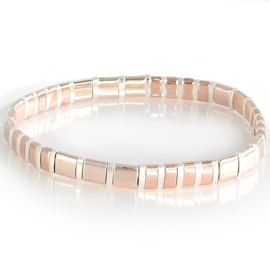 Ibiza boho armband peach & silver