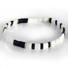 Ibiza boho armband black & white