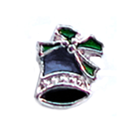 charm kerst bel blauw, charm voor in het medaillon