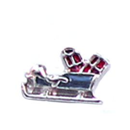 charm kerst slee, charm voor in het medaillon