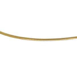 stainless steel goudkleurige platte slangenketting, 50 cm