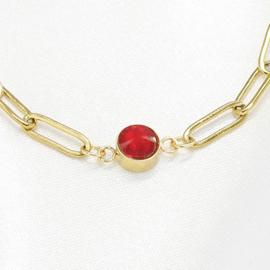 sieradenset Red Stone, stainless steel