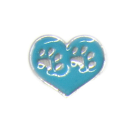 hart dieren voetjes, charm voor in het medaillon