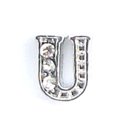 letter U, charm voor in het medaillon