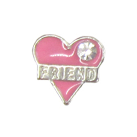 hartje friend zilver, charm voor in het medaillon