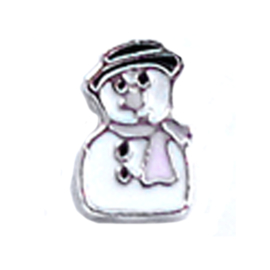 charm kerst sneeuwman, charm voor in het medaillon