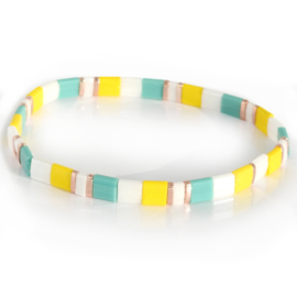 Ibiza boho armband turquoise & yellow