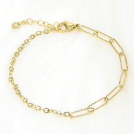 armband Duo schakels, stainless steel