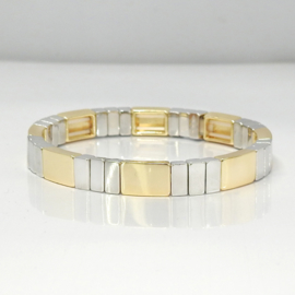 Chique Tila armband goud-zilver