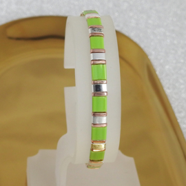 Ibiza boho armband light green & silver
