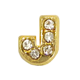 Letter J goudkleur, charm voor in het medaillon