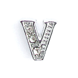 letter V, charm voor in het medaillon