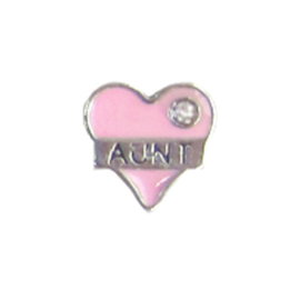 hartje aunt licht roze, charm voor in het medaillon