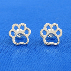 oorbellen Dieren pootje zilverkleur