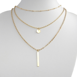 3 laagjes ketting goudkleur