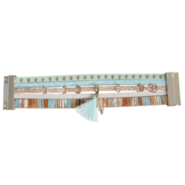 armband Bohemian blauw goud