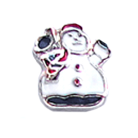 charm kerst sneeuwpop, charm voor in het medaillon