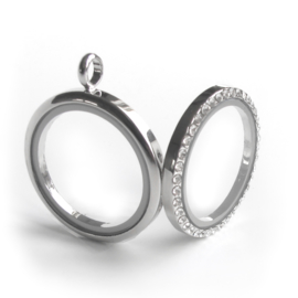 locket foto medaillon met Steentjes , inclusief halsketting