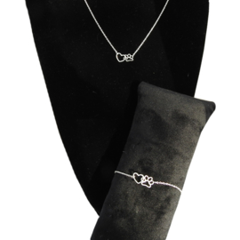 sieradenset Paw Heart, zilverkleur