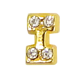 Letter I goudkleur, charm voor in het medaillon