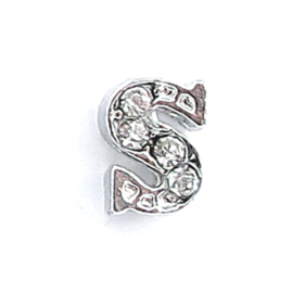 letter S, charm voor in het medaillon