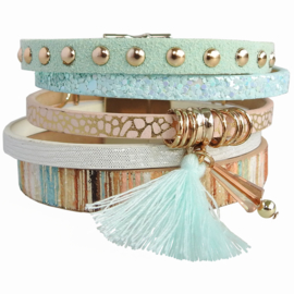 armband Bohemian blauw goud