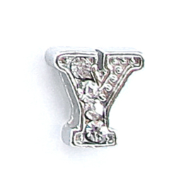 letter Y, charm voor in het medaillon