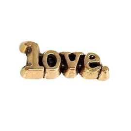 Love (letters) , goudkleurige charm voor in het medaillon
