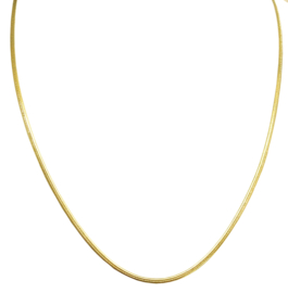 stainless steel goudkleurige platte slangenketting, 45 cm