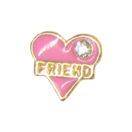 hartje friend goud, charm voor in het medaillon