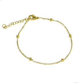 armband bolletjes Gold, stainless steel