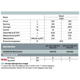 Elektrische Boiler 300 Liter - Ariston Sageo