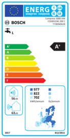 Warmtepompboiler 200L Bosch Compress CS 5001 DW 200 C