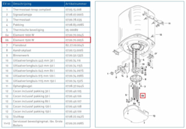 Weerstand Daalderop Boilers 1500 W