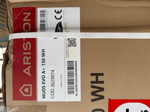 Tweede kans Warmtepompboiler 150L Ariston Nuos Evo A+ 150 WH (zonder wifi)