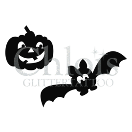 Pumpkin & Bat (Duo stencil)