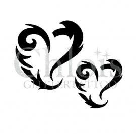 Swirly Heart (Duo Stencil)