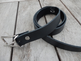 Lederen riem 2 cm grijs