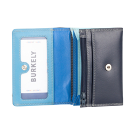 Lederen Burkely multi wallet v-model blauw