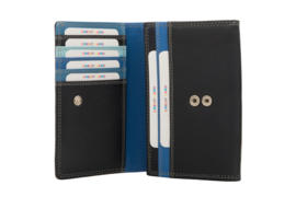 Lederen Burkely multi wallet v-model middel blauw