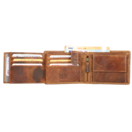 Leder Cognac billfold standaard