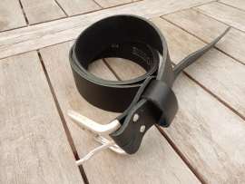 Lederen riem 4 cm zwart