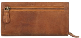 Leder Cognac rits met extra pasjes portemonnee