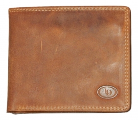 Leder Cognac billfold met rits