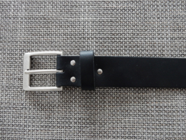 Lederen riem 4 cm zwart