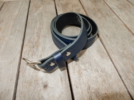 Lederen riem 3 cm blauw