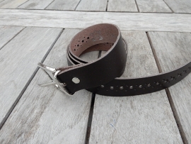 Lederen riem 3 cm bruin met gaatjes