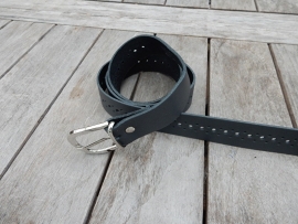 Lederen riem 3 cm grijs met gaatjes