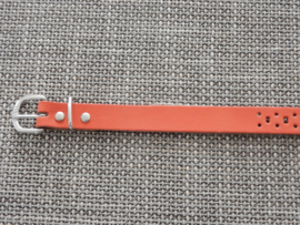 Lederen riem 2 cm met gaatjes oranje