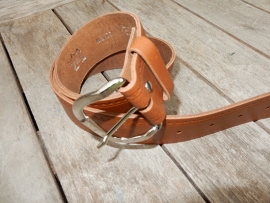 Lederen riem 4 cm cognac